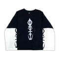 LEUSS DOUBLE LONG SLEEVE TSHIRT BLACK WHITE
