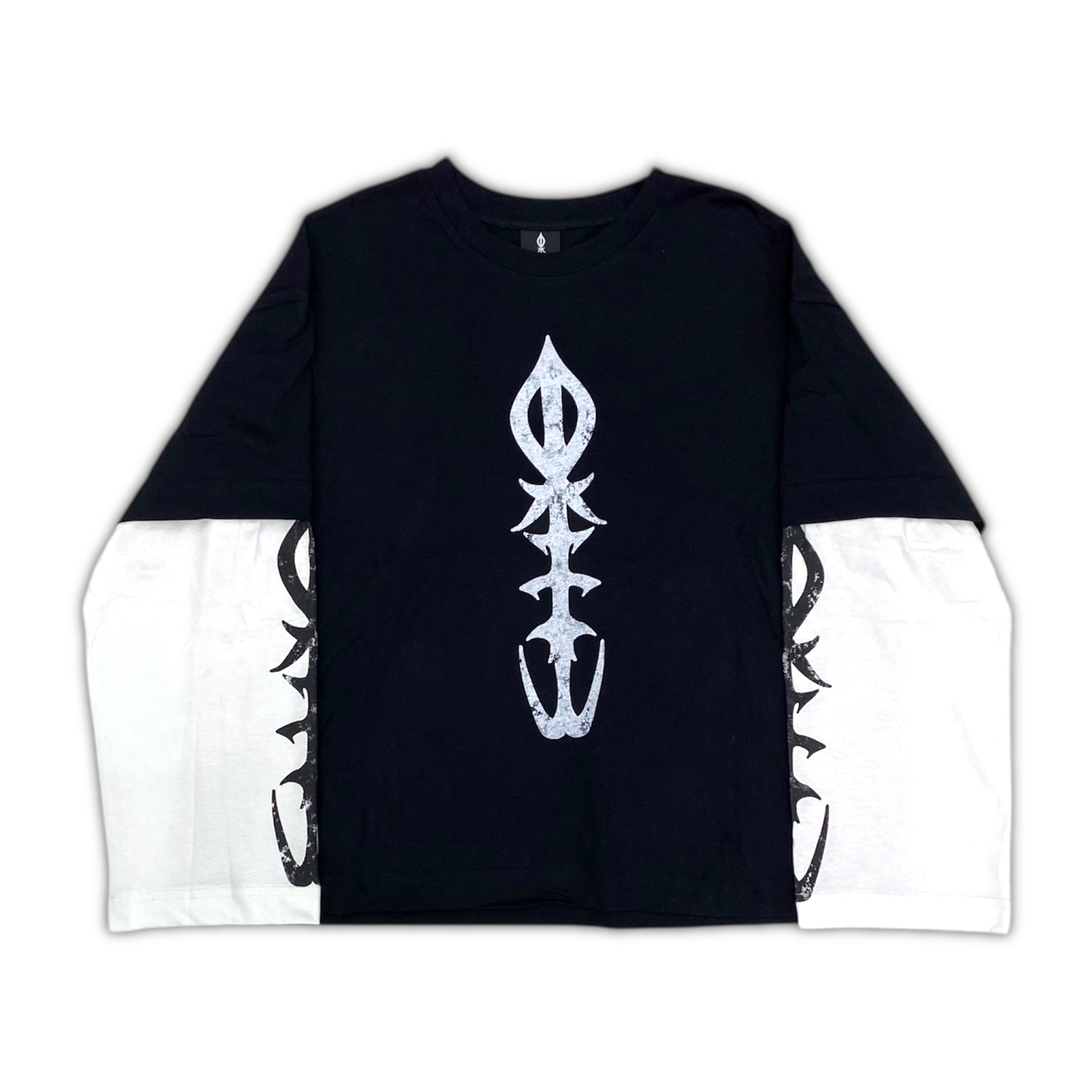 LEUSS DOUBLE LONG SLEEVE TSHIRT BLACK WHITE